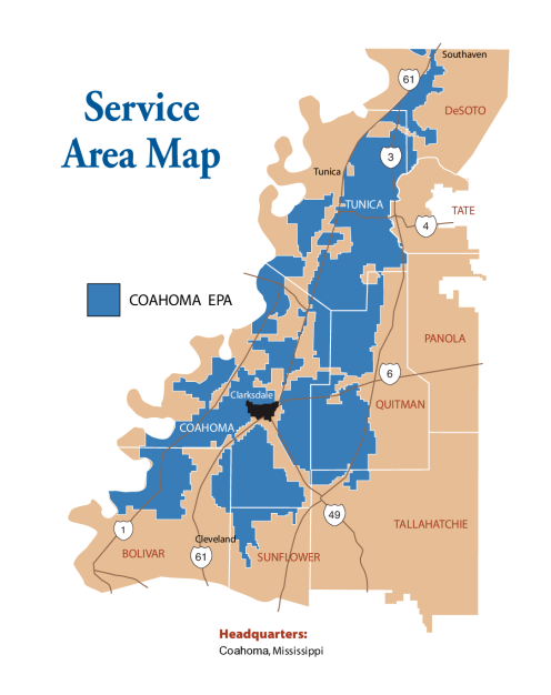 Coahoma EPA service area map